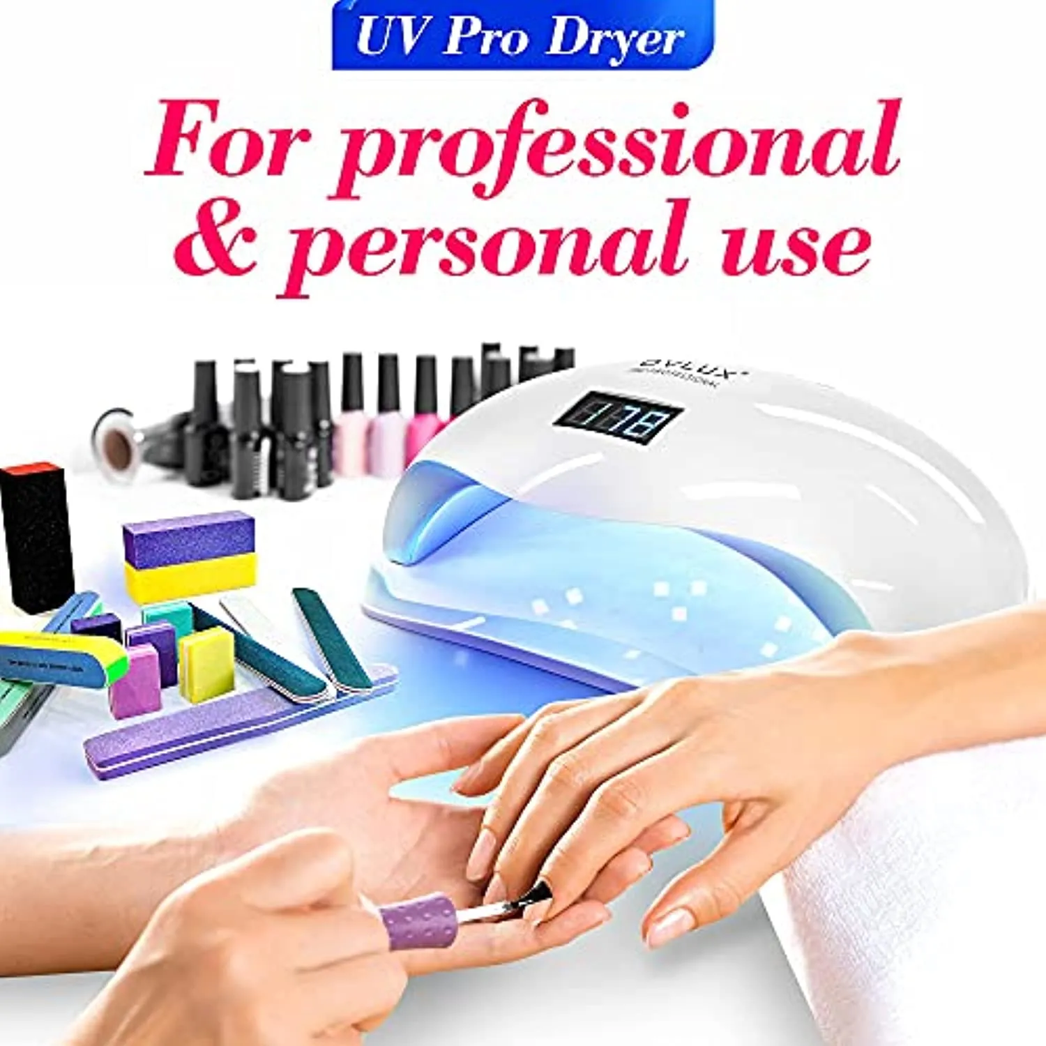 UV LED Nail Lamp 178W, Professional Nail Dryer Machine, Best Gel UV LED Nail Lamp for Fingernail & Toenail Gel Based Polishes – Nail Curing Light with 42pcs LEDs, 4 Timer Settings by OVLUX