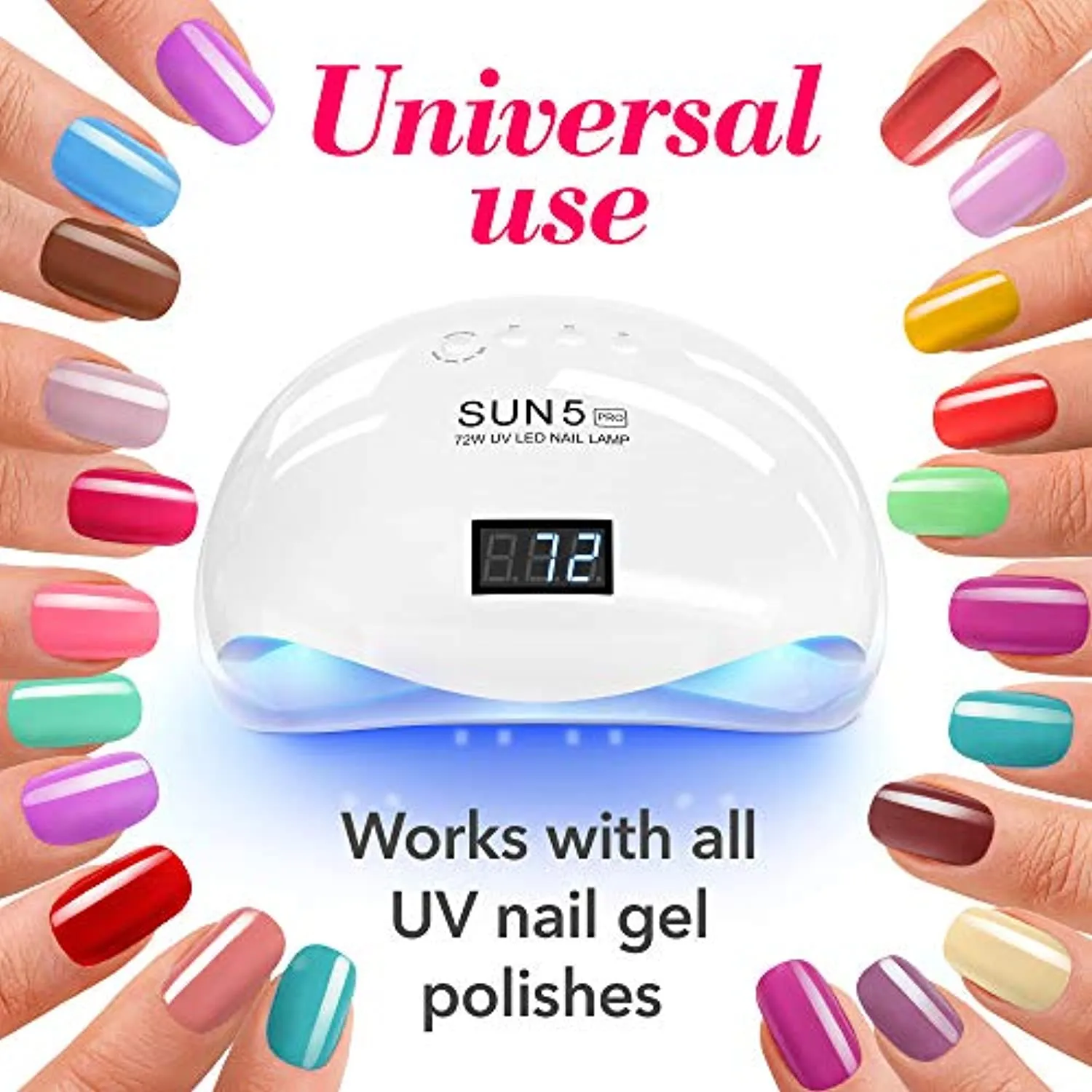 UV LED Nail Lamp 178W, Professional Nail Dryer Machine, Best Gel UV LED Nail Lamp for Fingernail & Toenail Gel Based Polishes – Nail Curing Light with 42pcs LEDs, 4 Timer Settings by OVLUX