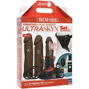 Vac-U-Lock - Vibrating Dual Density Ultraskyn Set With Wireless Remote