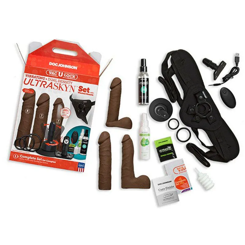 Vac-U-Lock - Vibrating Dual Density Ultraskyn Set With Wireless Remote