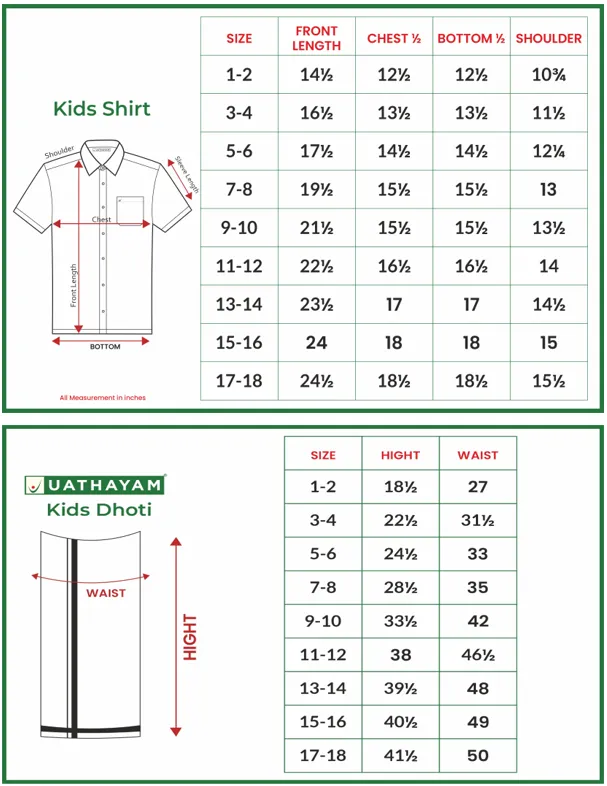 Vaibhav - Gold Tissue Shirt and Dhoti 2 in 1 Set For Kids | Uathayam