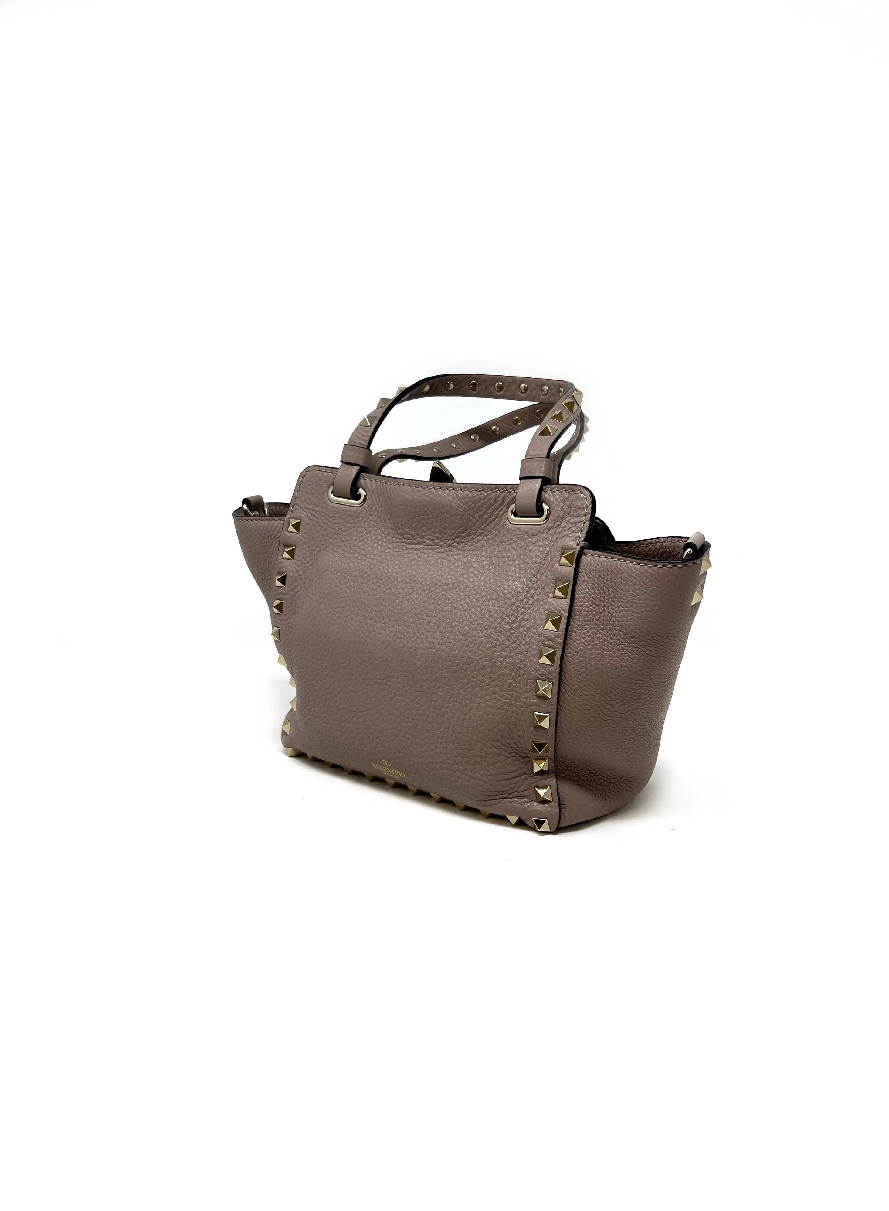 Valentino '23 Mini Rockstud Grainy Calfskin Bag W/Strap