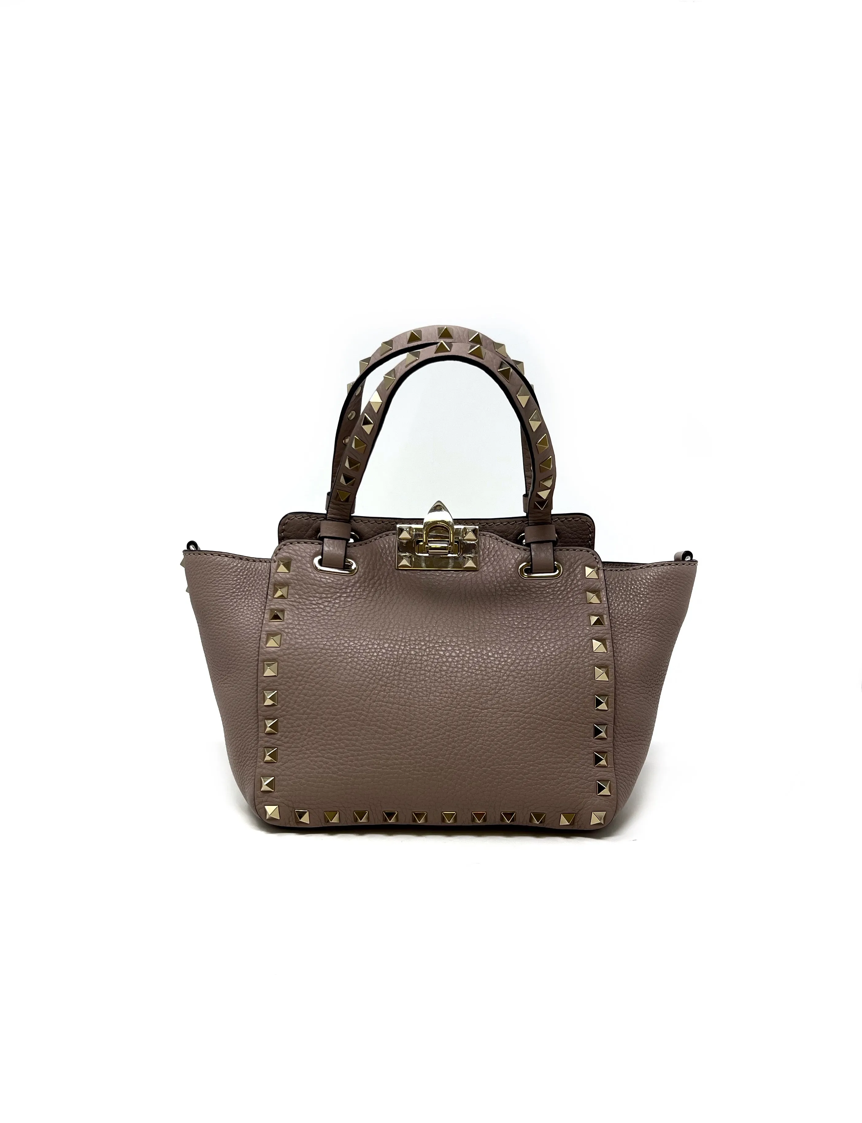 Valentino '23 Mini Rockstud Grainy Calfskin Bag W/Strap