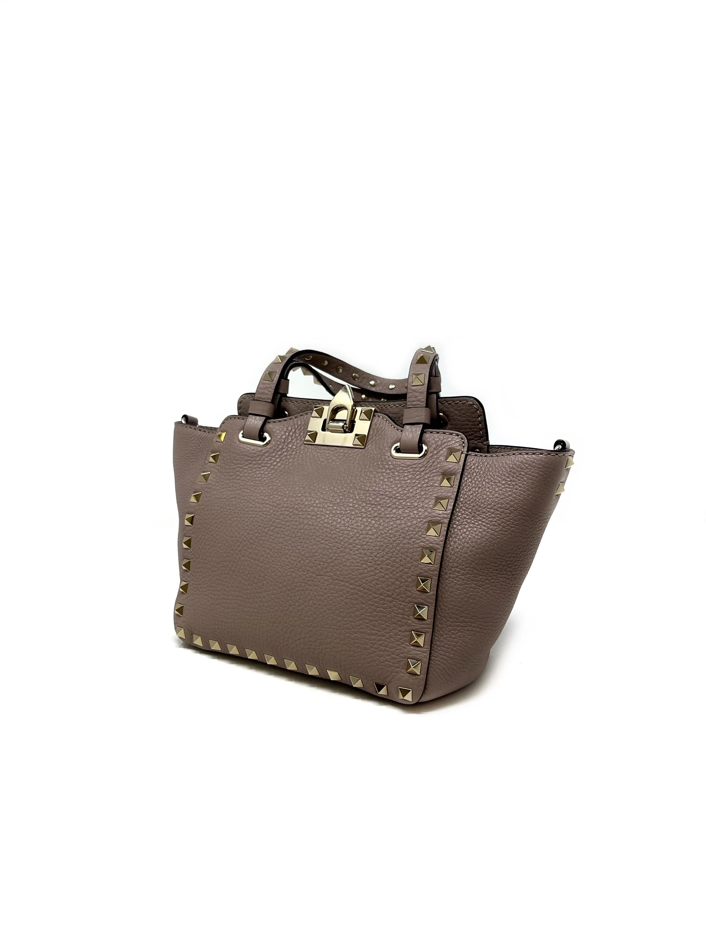 Valentino '23 Mini Rockstud Grainy Calfskin Bag W/Strap