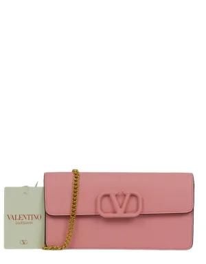 Valentino Pink V Logo Wallet on a Chain