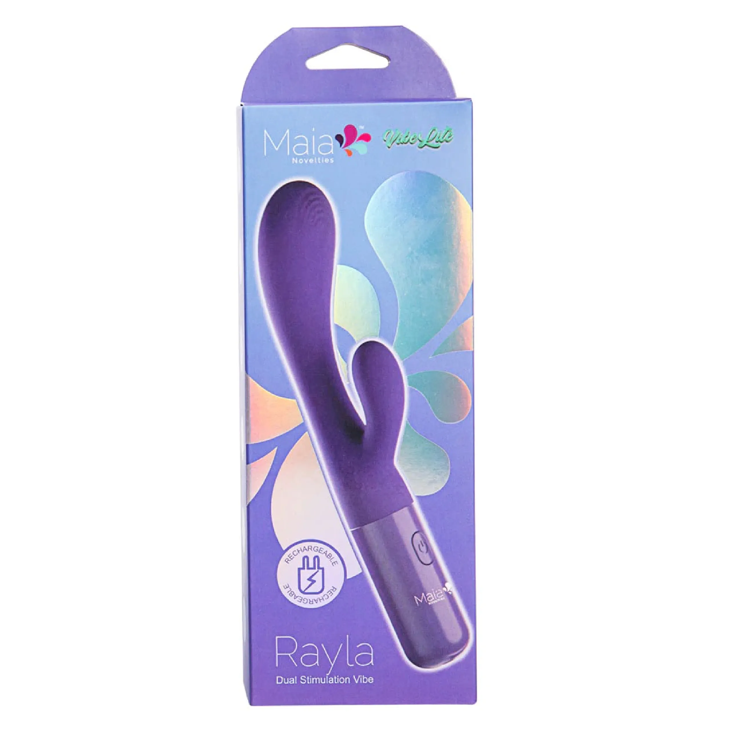 VIBELITE Rayla 10-Function Silicone Dual Stimulator Rechargeable Vibrator Purple