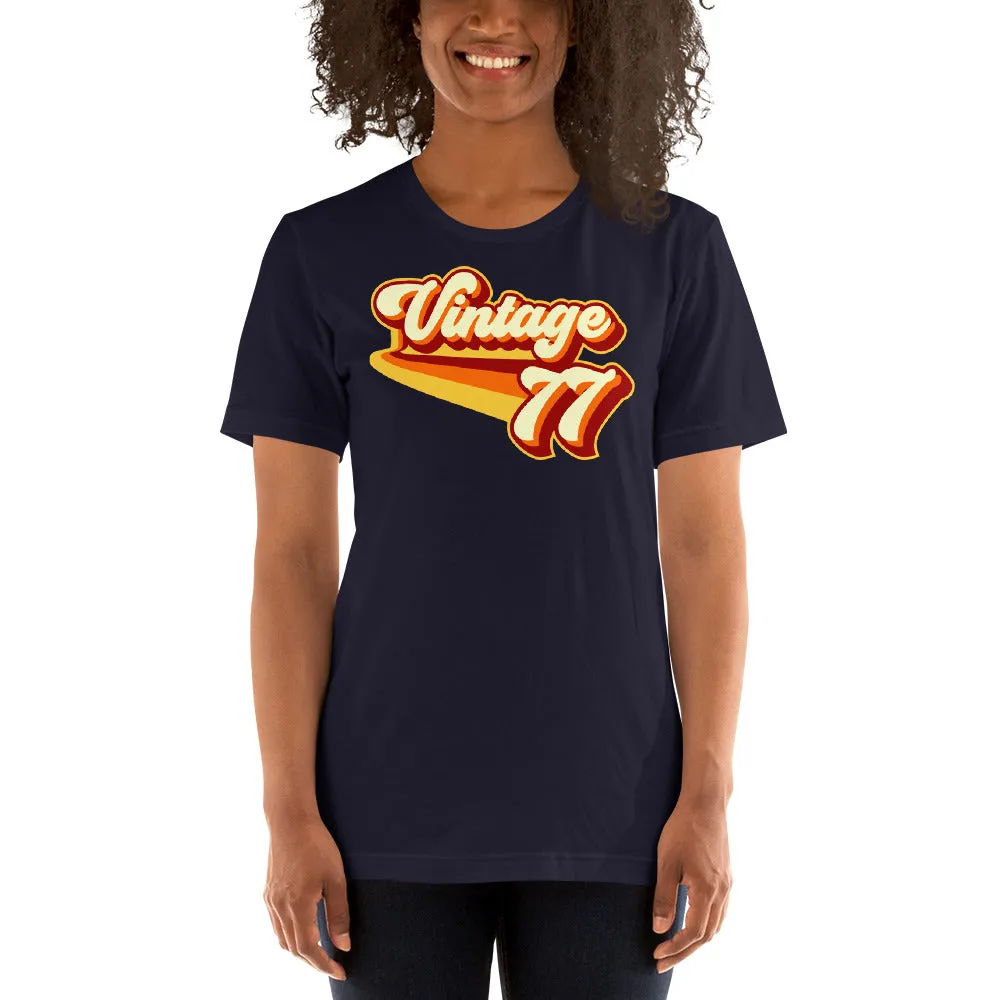 Vintage 1977 Warm Retro Lines SLIM FIT Short-Sleeve Unisex T-Shirt