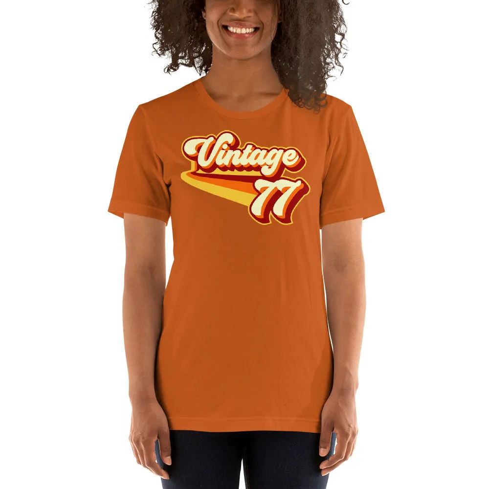 Vintage 1977 Warm Retro Lines SLIM FIT Short-Sleeve Unisex T-Shirt
