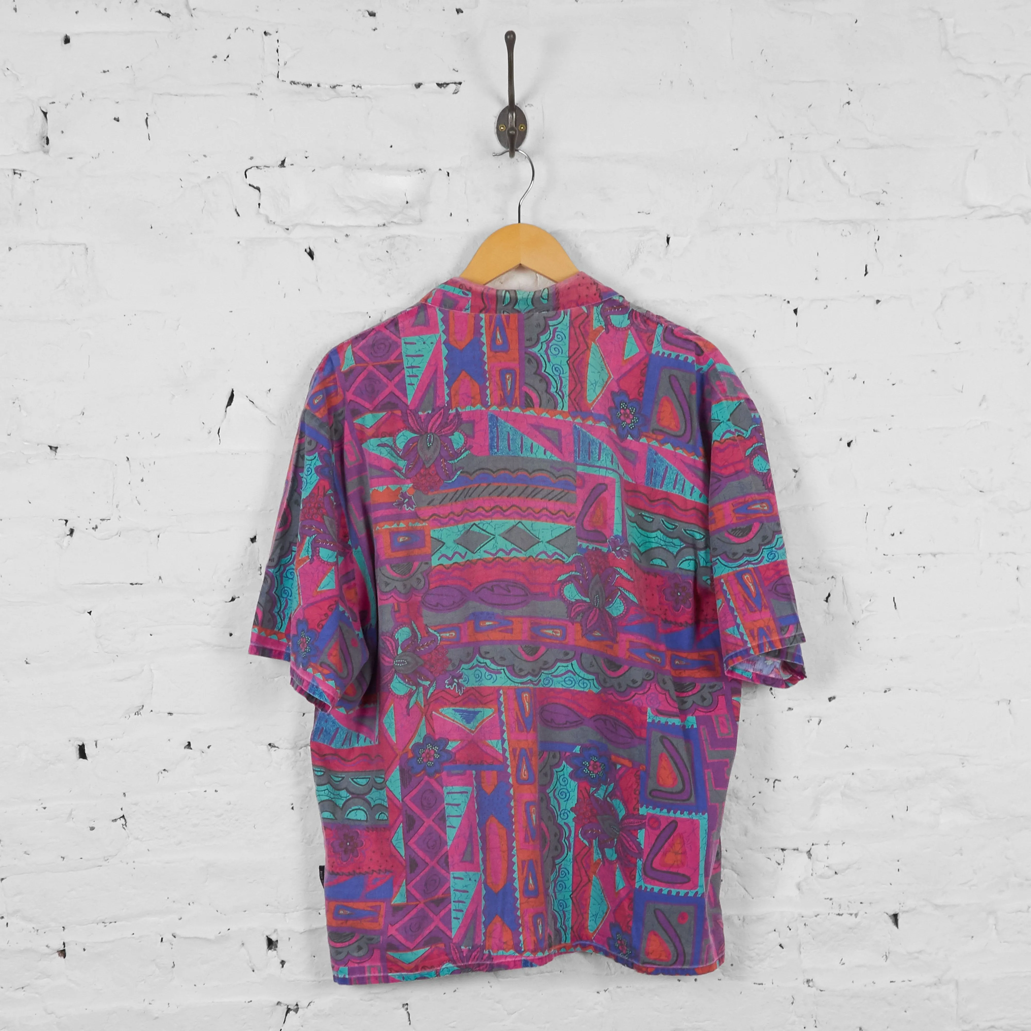 Vintage Abstract Party Shirt - Purple - M