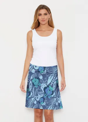 Vintage Blooms Blue (8060) ~ Silky Brenda Skirt 21 inch