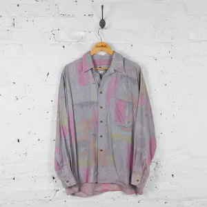 Vintage Pastel Patterned Party Shirt - Pink - L