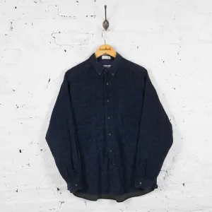 Vintage Patterned Corduroy Shirt - Green - L