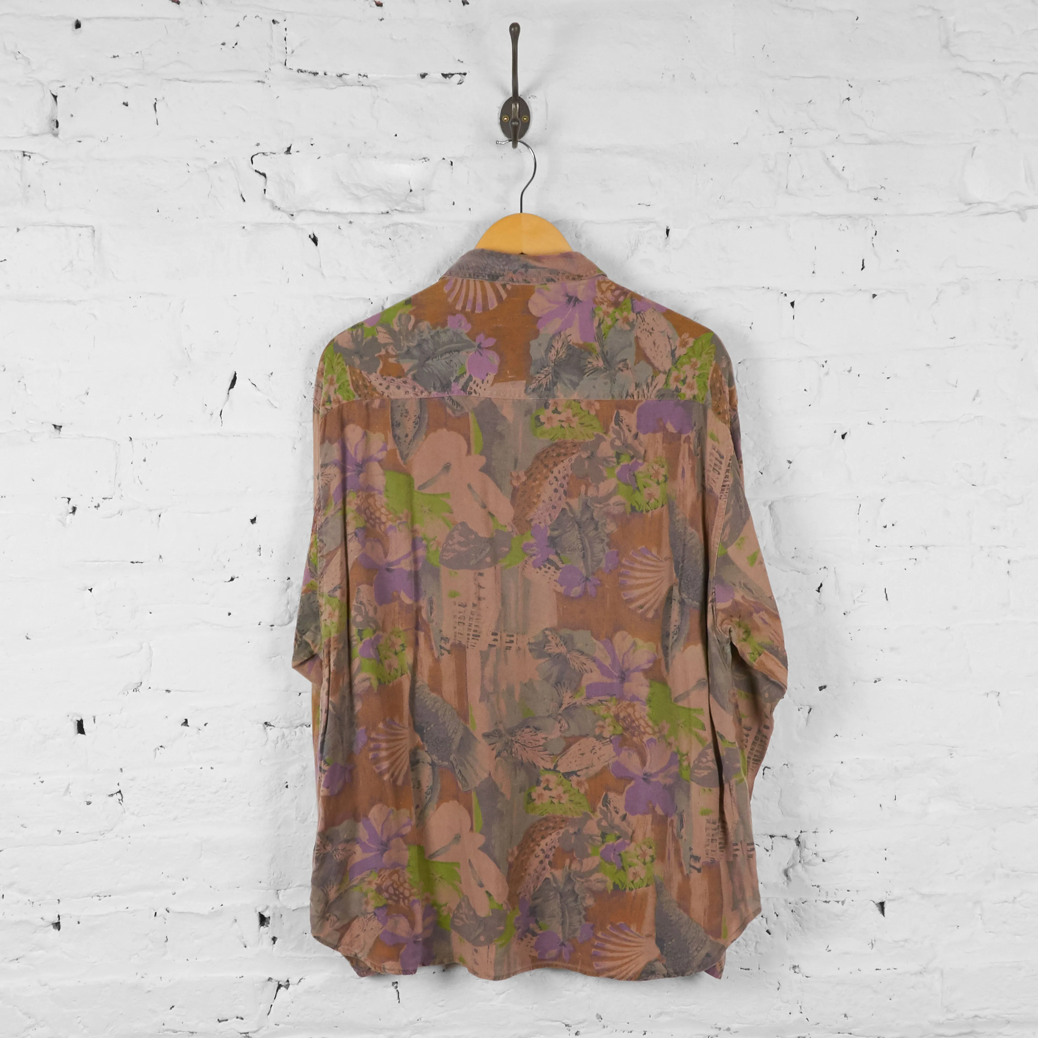 Vintage Patterned Party Shirt - Pink - L