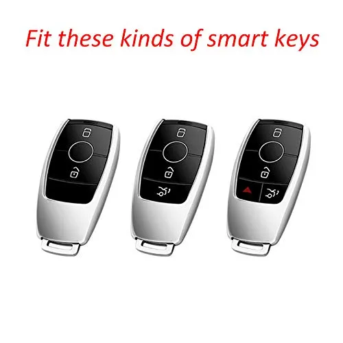 VSLIH Carbon Fiber Texture Remote Key Fob Case Cover Holder for Mercedes Benz E-Class E300 E350 E400 2016-2019