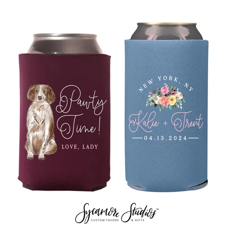 Wedding Regular & Slim Can Cooler Package #3FRS - Full Color - Pawty Time