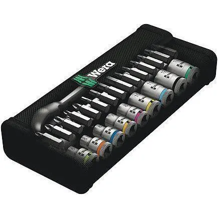 Wera 8100 SA 8 Zyklop Metal Ratchet Set with switch lever 1/4" drive - metric 28 pieces