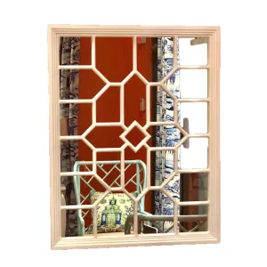 White Chippendale Trellis Mirror