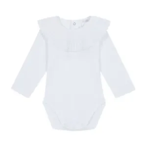 White Frilled Collar Bodysuit