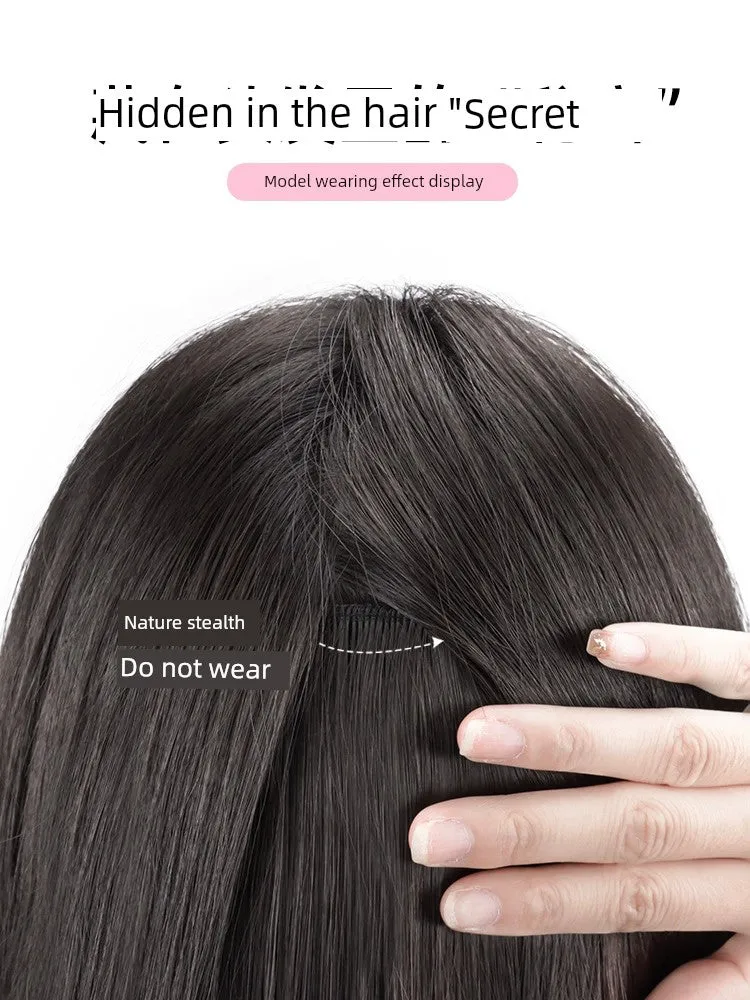 Wig Set Long Hair One-Piece Invisible Seamless Fluffy Three-Piece Straight Hair