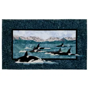 Wildfire Designs Alaska From the Depths Leader of the Pod Orca Whale Laser Cut Applique Quilt Kit