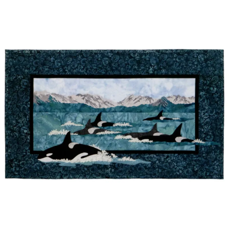 Wildfire Designs Alaska From the Depths Leader of the Pod Orca Whale Laser Cut Applique Quilt Kit