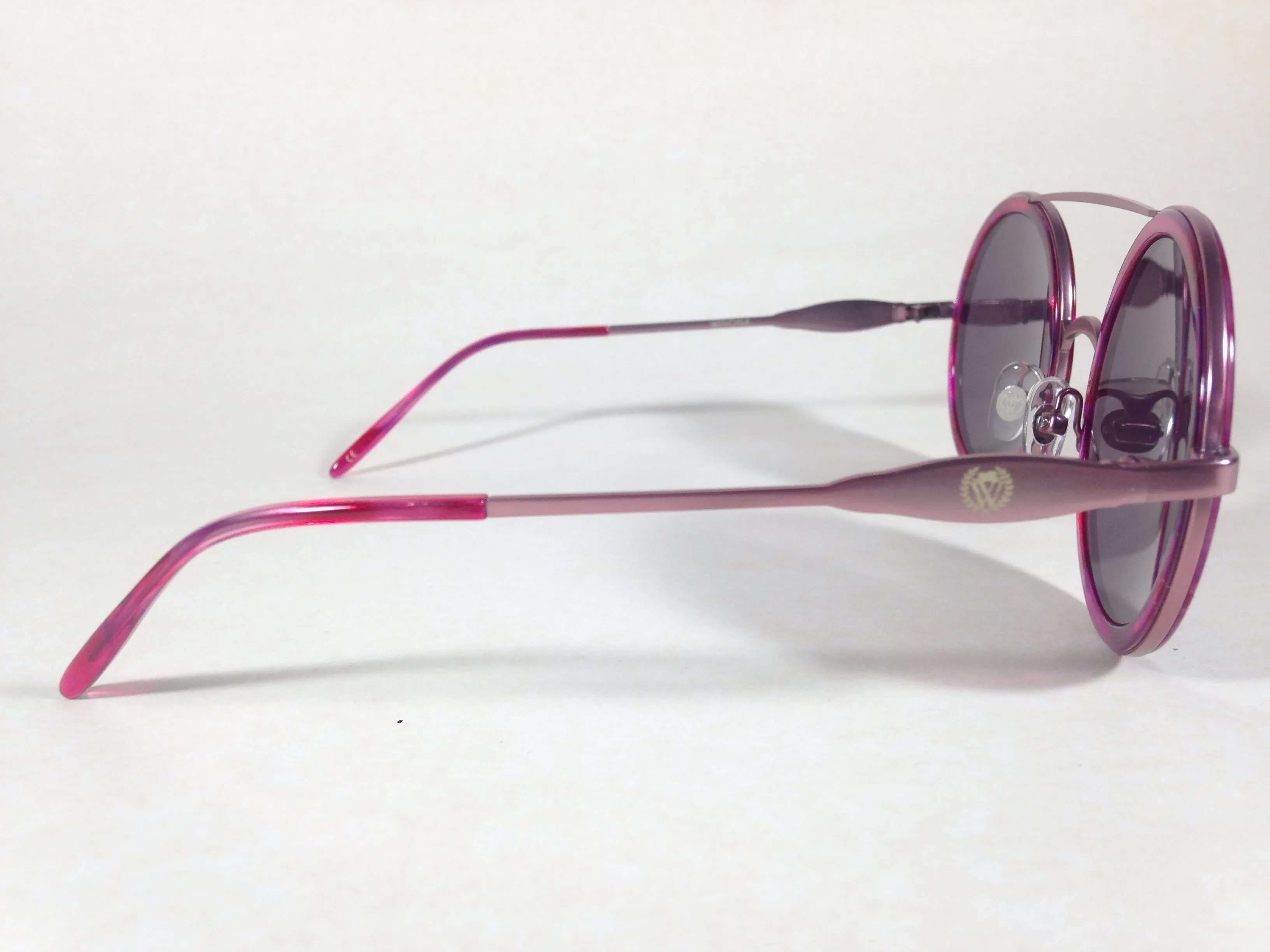 Wildfox Winona Wet Paint Sunglasses Round Pink Purple Frame Gray Mirror Lens