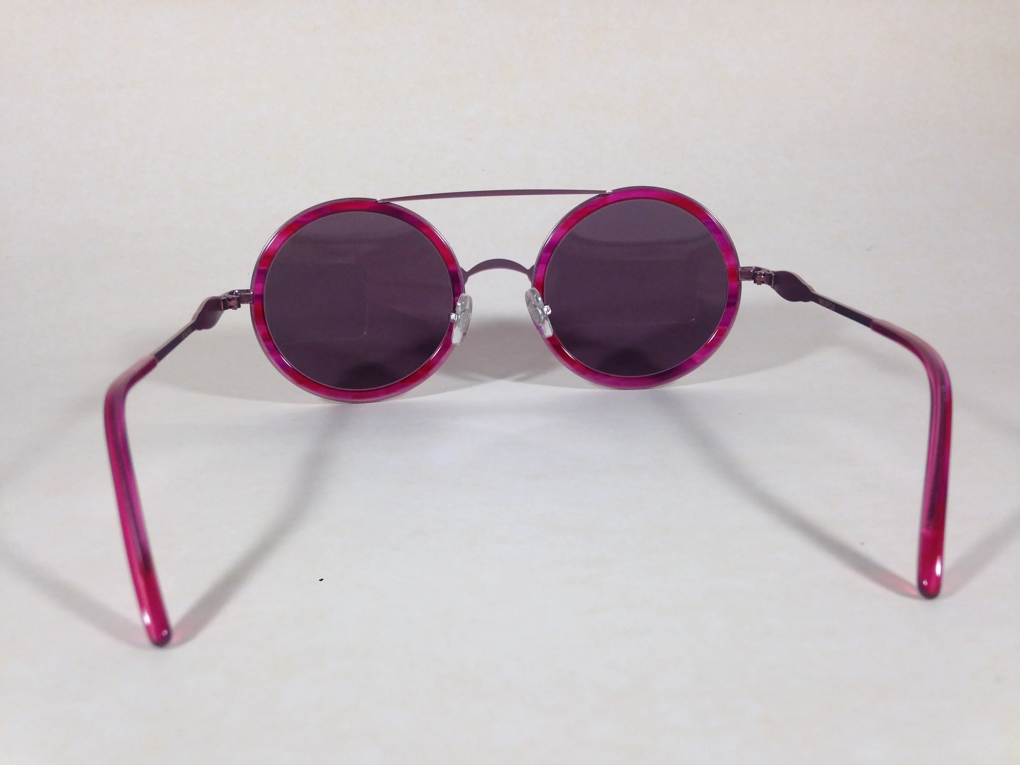Wildfox Winona Wet Paint Sunglasses Round Pink Purple Frame Gray Mirror Lens