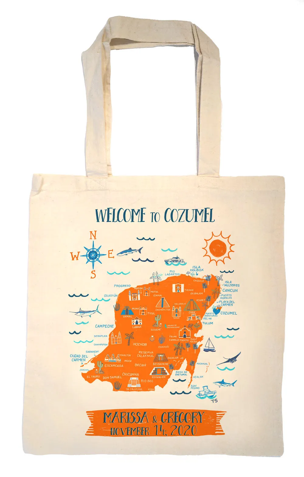 Yucatan Peninsula Tote Bag-Wedding Welcome Tote