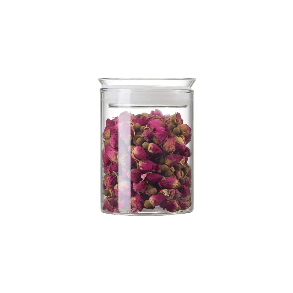 ZENS Airtight Glass Jar Container, 15oz 450ml Clear Glass Canister with Lid, Food Storage jarsÂ for Serving Tea and Spice.